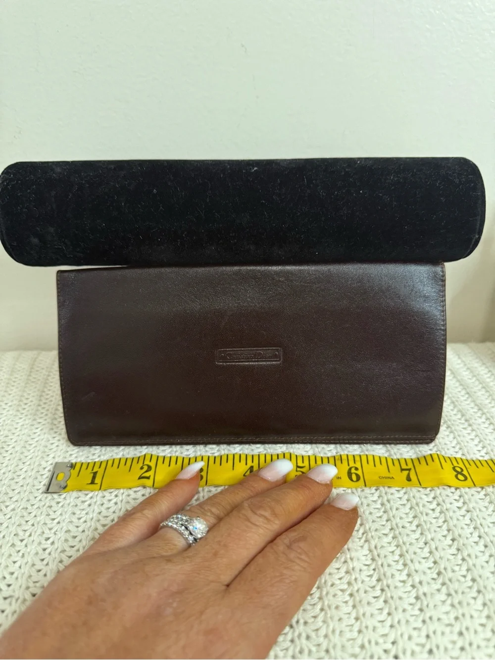 Christian Dior Vintage Classic Chocolate Brown Leather checkbook/ Wallet